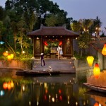 Vietnam Banyan Tree, Danang, Lang Co Spa Golf Golfreise Golfhotel Lagoon Villa Dining Boot